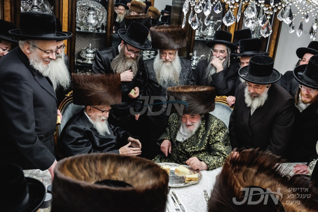 האדמו&quot;ר מסקווירא באזוכט ביי גיסו האדמו&quot;ר מוויזניץ אין שיכון סקווירא