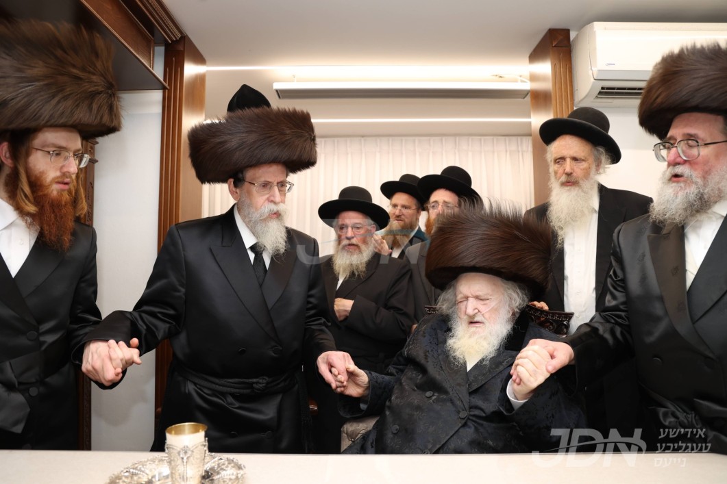 האדמו”ר מבאיאן באזוכט ביים פוסק הדור מרא דארעא קדישא לרגל די שמחת החתונה פון אן אייניקל