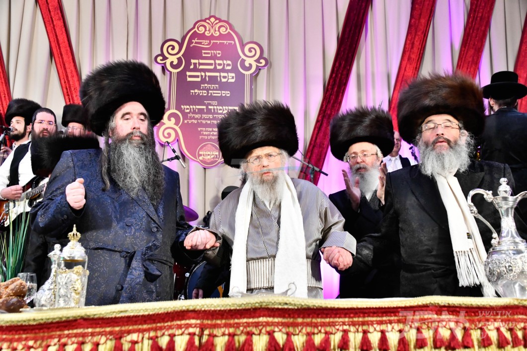 סיום מסכת פסחים אין חבורת העמוד דחסידי פינסק קארלין